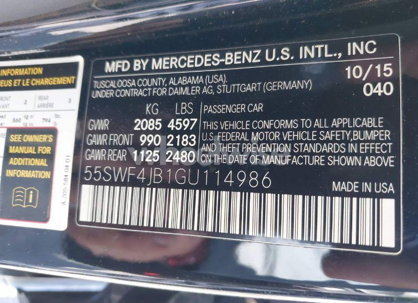 Photo 9 of 2016 Mercedes-benz C 300 LUXURY/SPORT (VIN 55SWF4JB1GU114986)