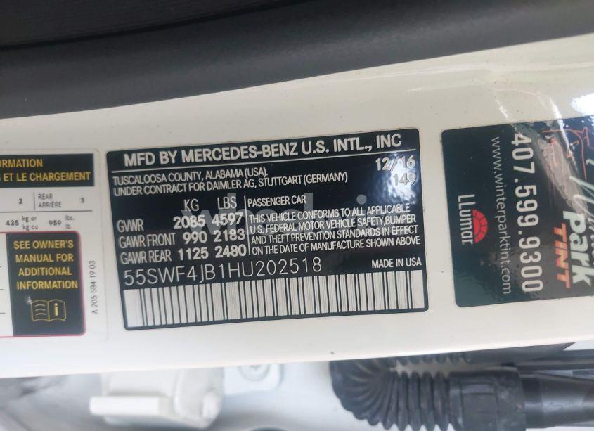 Photo 9 of 2017 Mercedes-benz C 300 LUXURY/SPORT (VIN 55SWF4JB1HU202518)