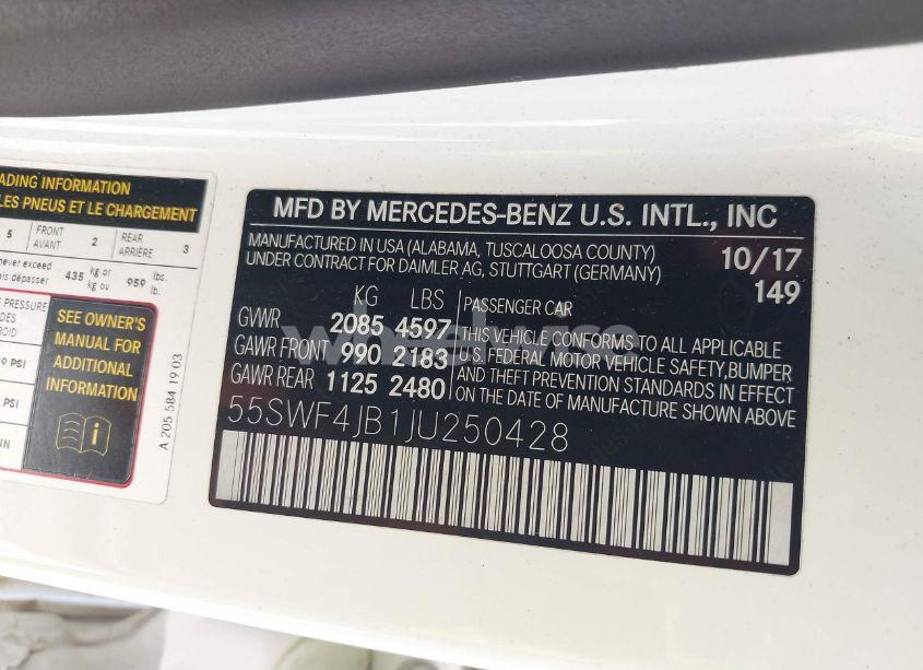 Photo 9 of 2018 Mercedes-benz C 300 (VIN 55SWF4JB1JU250428)