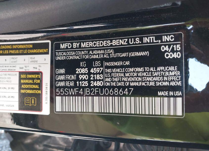 Photo 9 of 2015 Mercedes-benz C 300 LUXURY/SPORT (VIN 55SWF4JB2FU068647)