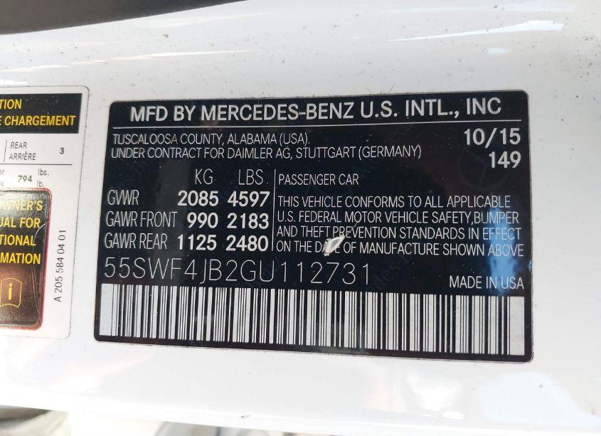 Photo 9 of 2016 Mercedes-benz C 300 (VIN 55SWF4JB2GU112731)