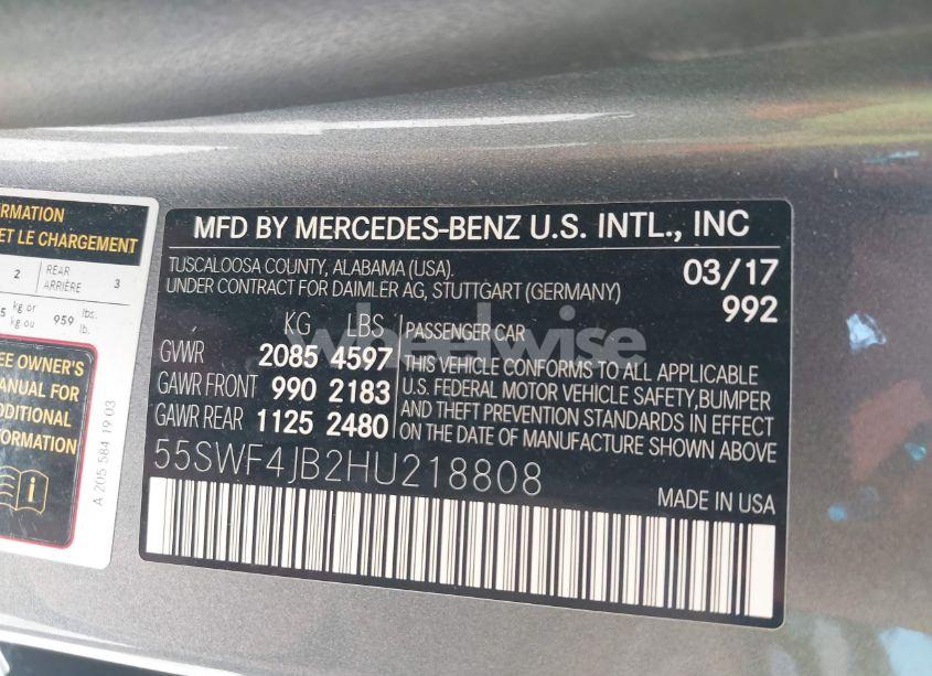 Photo 9 of 2017 Mercedes-benz C 300 LUXURY/SPORT (VIN 55SWF4JB2HU218808)