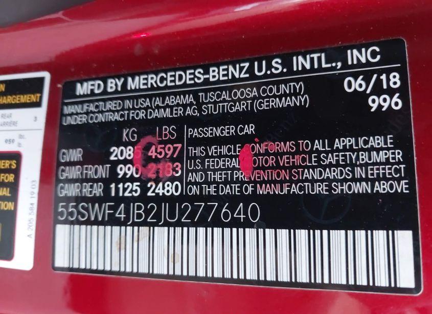 Photo 9 of 2018 Mercedes-benz C 300 (VIN 55SWF4JB2JU277640)