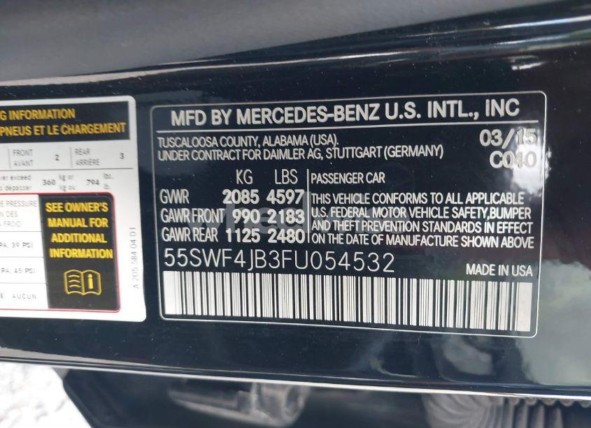 Photo 9 of 2015 Mercedes-benz C 300 LUXURY/SPORT (VIN 55SWF4JB3FU054532)