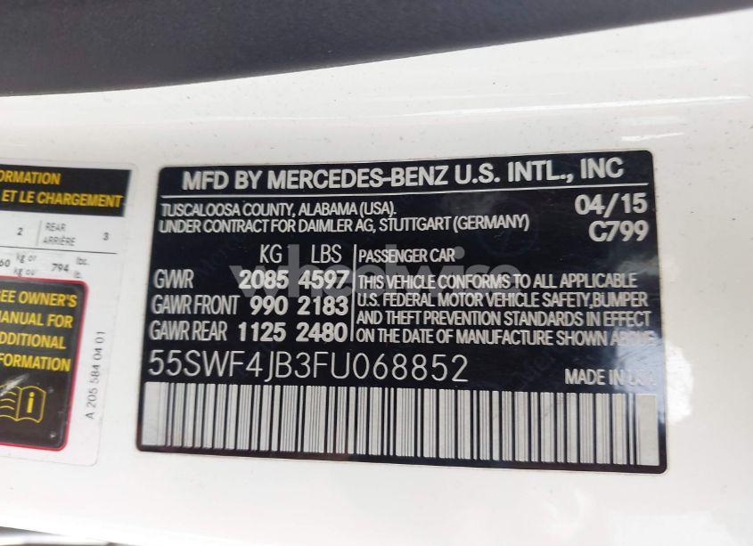 Photo 9 of 2015 Mercedes-benz C 300 LUXURY/SPORT (VIN 55SWF4JB3FU068852)