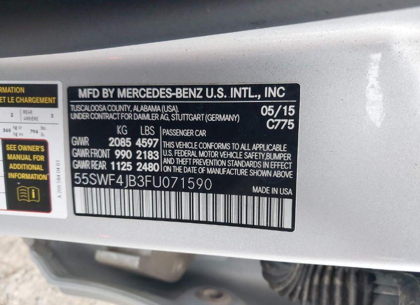 Photo 9 of 2015 Mercedes-benz C 300 LUXURY/SPORT (VIN 55SWF4JB3FU071590)