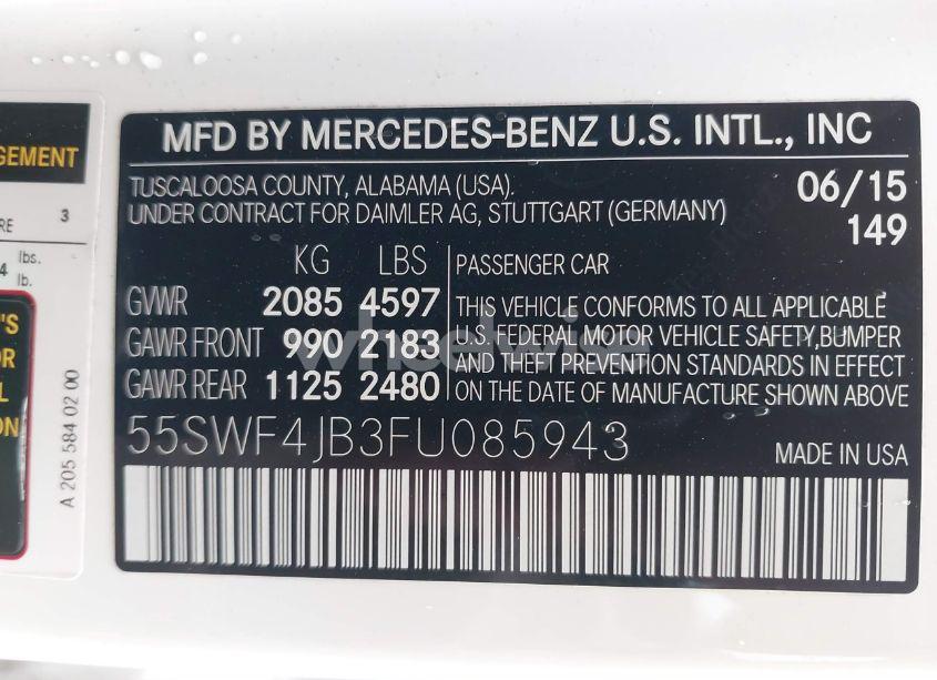 Photo 9 of 2015 Mercedes-benz C 300 LUXURY/SPORT (VIN 55SWF4JB3FU085943)