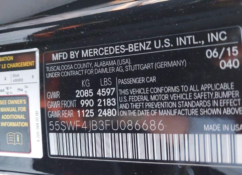 Photo 9 of 2015 Mercedes-benz C 300 LUXURY/SPORT (VIN 55SWF4JB3FU086686)