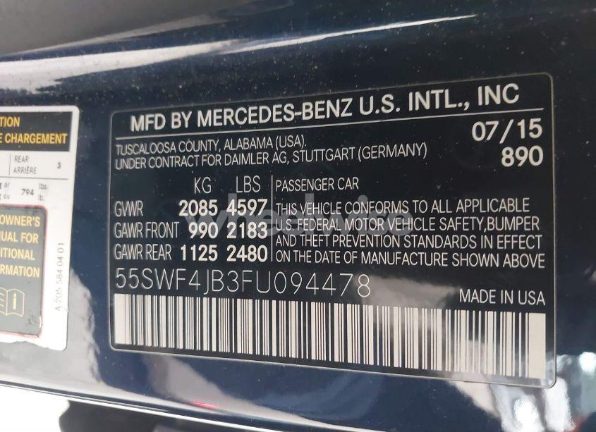 Photo 9 of 2015 Mercedes-benz C 300 LUXURY/SPORT (VIN 55SWF4JB3FU094478)