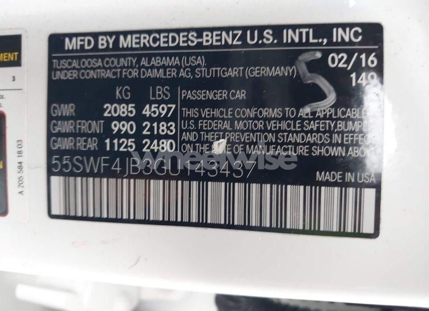 Photo 9 of 2016 Mercedes-benz C 300 LUXURY/SPORT (VIN 55SWF4JB3GU143437)