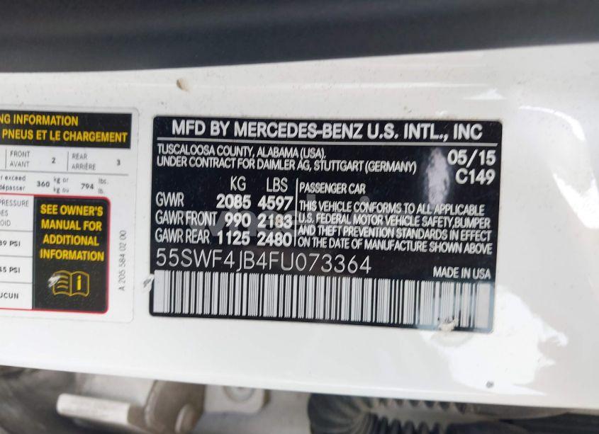 Photo 9 of 2015 Mercedes-benz C 300 LUXURY/SPORT (VIN 55SWF4JB4FU073364)