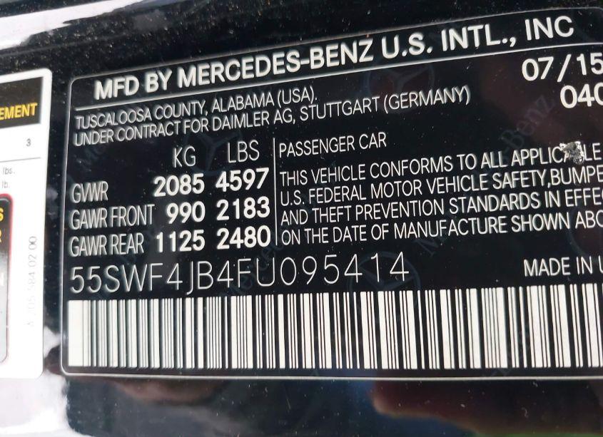 Photo 9 of 2015 Mercedes-benz C 300 LUXURY/SPORT (VIN 55SWF4JB4FU095414)