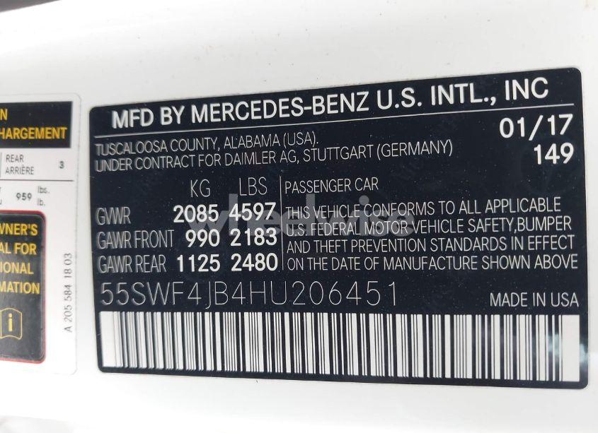 Photo 9 of 2017 Mercedes-benz C 300 LUXURY/SPORT (VIN 55SWF4JB4HU206451)