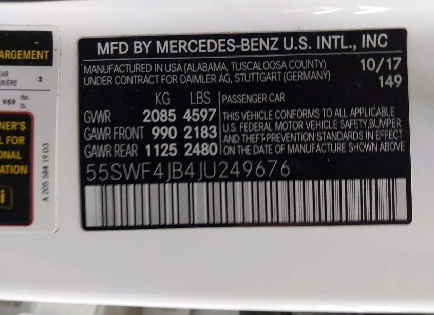 Photo 9 of 2018 Mercedes-benz C 300 (VIN 55SWF4JB4JU249676)