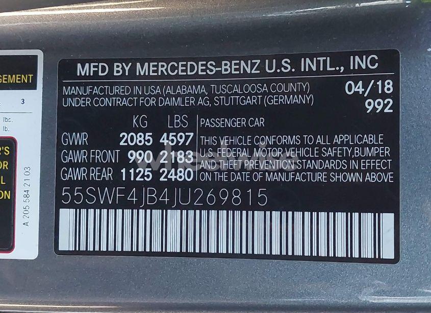 Photo 9 of 2018 Mercedes-benz C 300 (VIN 55SWF4JB4JU269815)