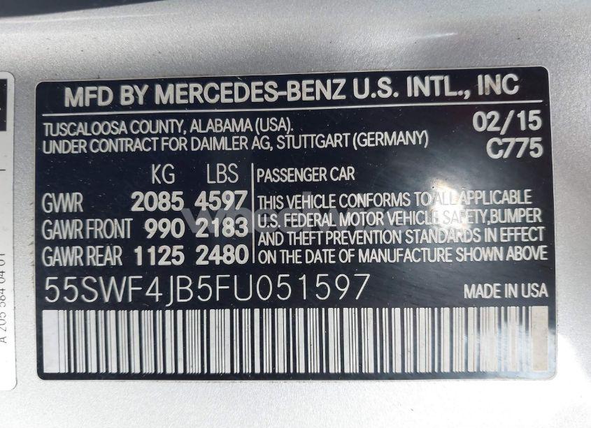 Photo 9 of 2015 Mercedes-benz C 300 LUXURY/SPORT (VIN 55SWF4JB5FU051597)