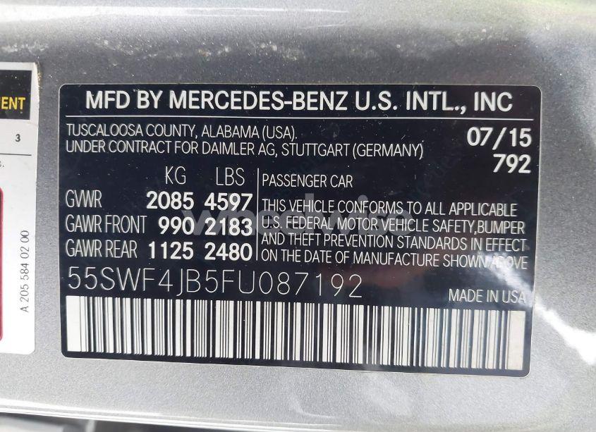 Photo 9 of 2015 Mercedes-benz C 300 LUXURY/SPORT (VIN 55SWF4JB5FU087192)