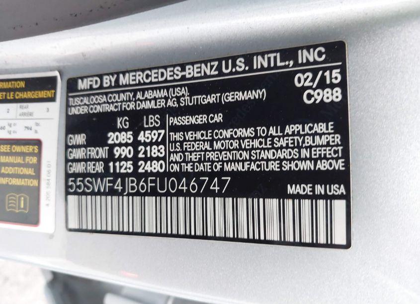 Photo 9 of 2015 Mercedes-benz C 300 LUXURY/SPORT (VIN 55SWF4JB6FU046747)