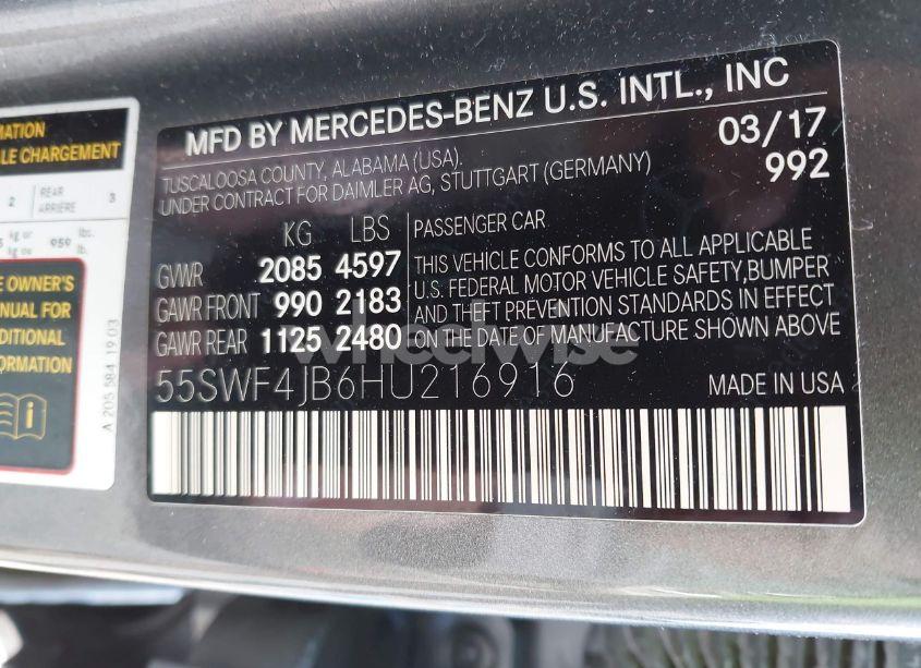 Photo 9 of 2017 Mercedes-benz C 300 LUXURY/SPORT (VIN 55SWF4JB6HU216916)