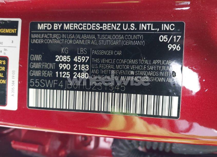 Photo 9 of 2017 Mercedes-benz C 300 (VIN 55SWF4JB6HU231545)