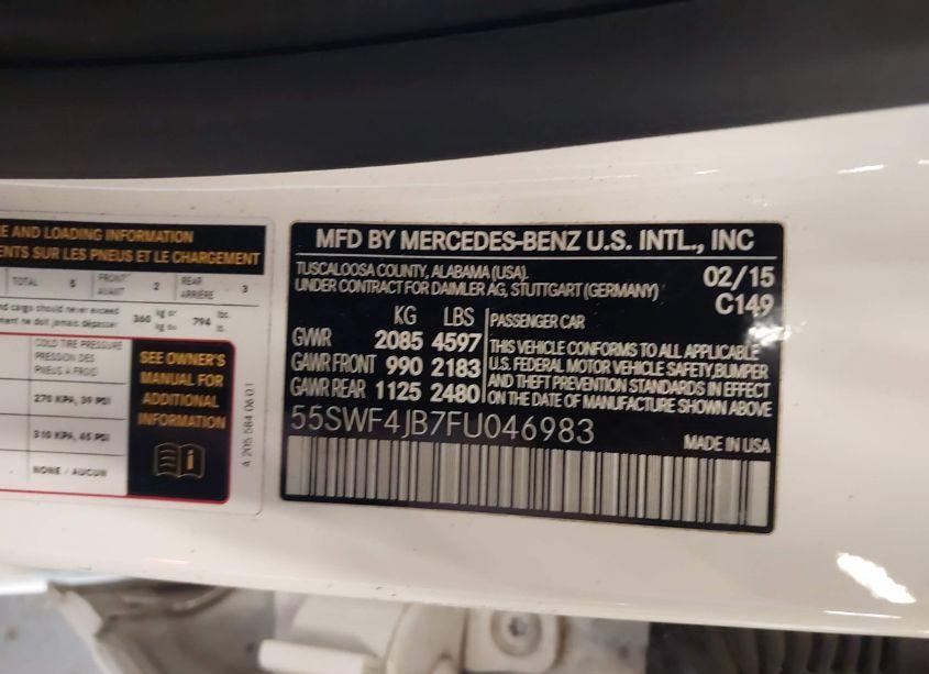 Photo 9 of 2015 Mercedes-benz C 300 LUXURY/SPORT (VIN 55SWF4JB7FU046983)