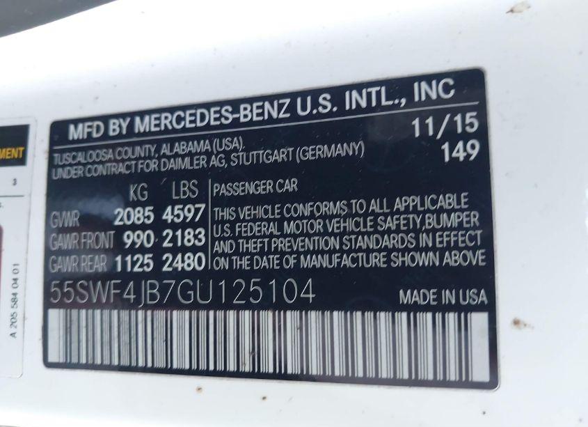 Photo 9 of 2016 Mercedes-benz C 300 LUXURY/SPORT (VIN 55SWF4JB7GU125104)