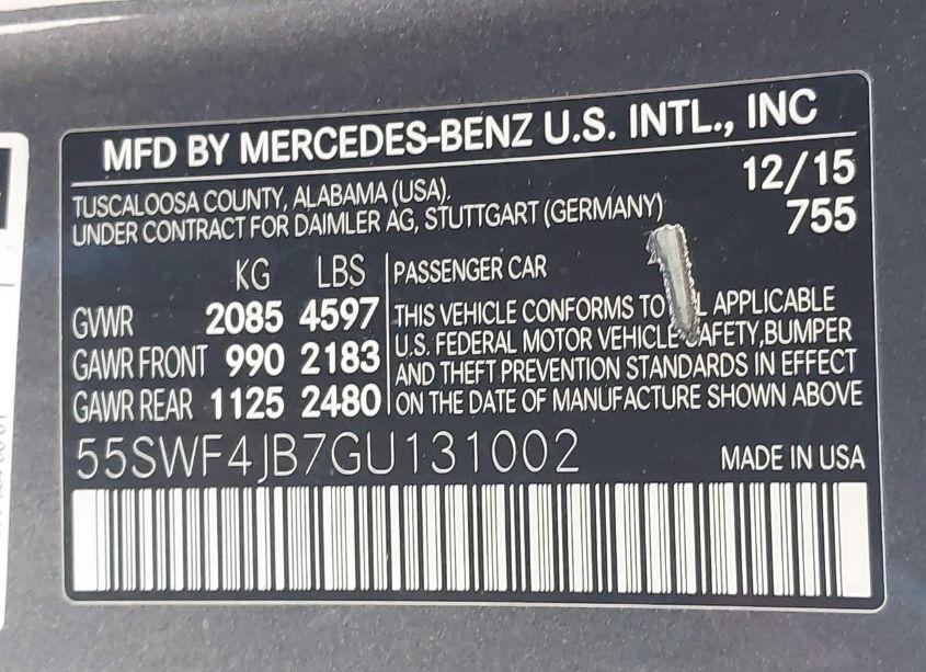 Photo 9 of 2016 Mercedes-benz C-class (VIN 55SWF4JB7GU131002)