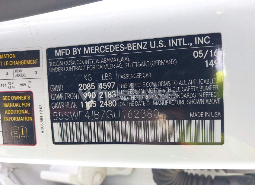 Photo 9 of 2016 Mercedes-benz C 300 LUXURY/SPORT (VIN 55SWF4JB7GU162380)