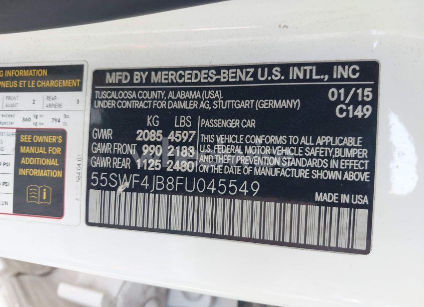 Photo 9 of 2015 Mercedes-benz C 300 LUXURY/SPORT (VIN 55SWF4JB8FU045549)