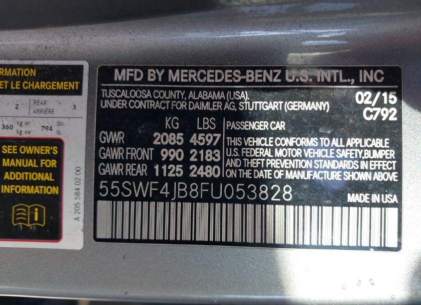 Photo 9 of 2015 Mercedes-benz C 300 LUXURY/SPORT (VIN 55SWF4JB8FU053828)