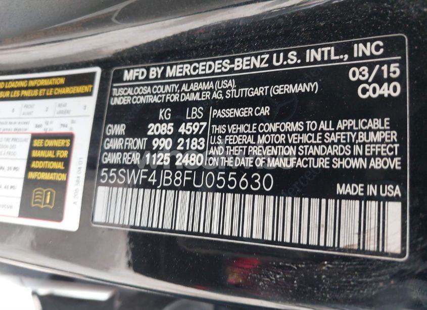 Photo 9 of 2015 Mercedes-benz C 300 LUXURY/SPORT (VIN 55SWF4JB8FU055630)