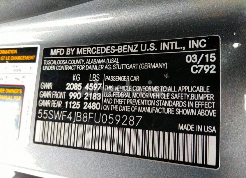 Photo 9 of 2015 Mercedes-benz C 300 LUXURY/SPORT (VIN 55SWF4JB8FU059287)