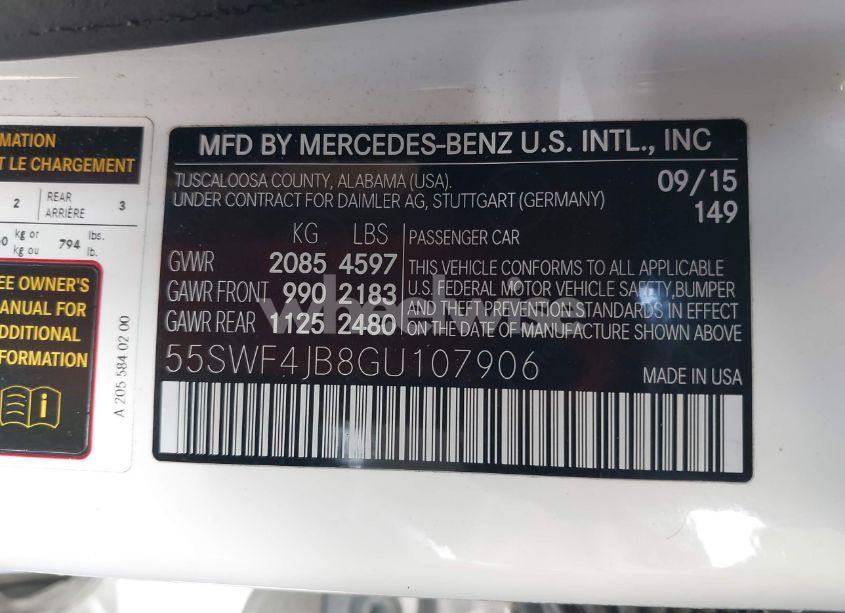 Photo 9 of 2016 Mercedes-benz C 300 LUXURY/SPORT (VIN 55SWF4JB8GU107906)