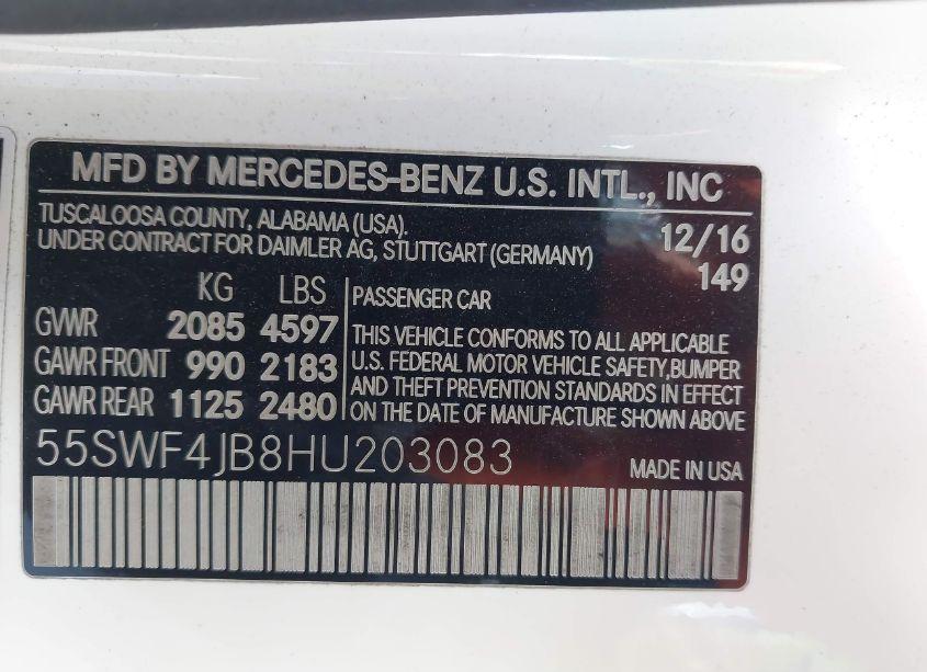 Photo 9 of 2017 Mercedes-benz C 300 (VIN 55SWF4JB8HU203083)