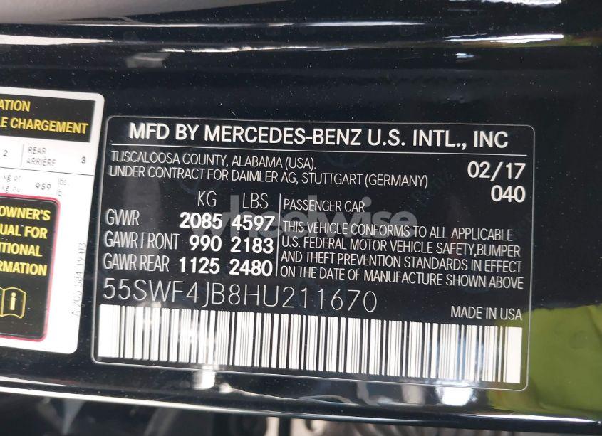 Photo 9 of 2017 Mercedes-benz C 300 LUXURY/SPORT (VIN 55SWF4JB8HU211670)