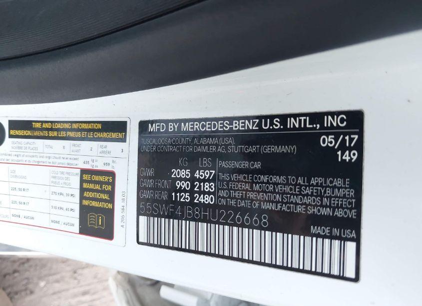 Photo 9 of 2017 Mercedes-benz C 300 LUXURY/SPORT (VIN 55SWF4JB8HU226668)