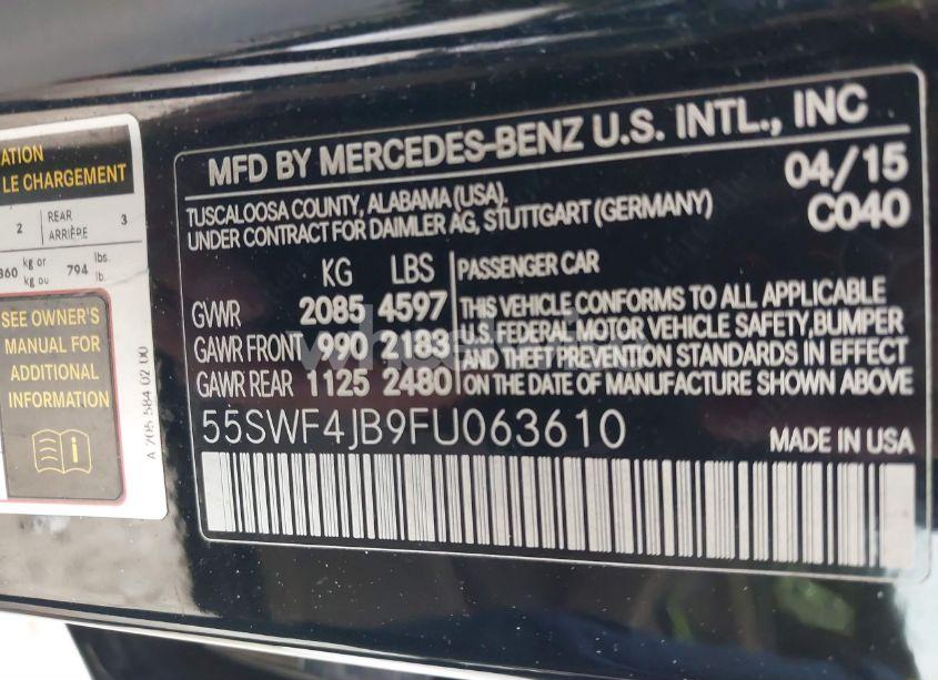 Photo 9 of 2015 Mercedes-benz C 300 (VIN 55SWF4JB9FU063610)