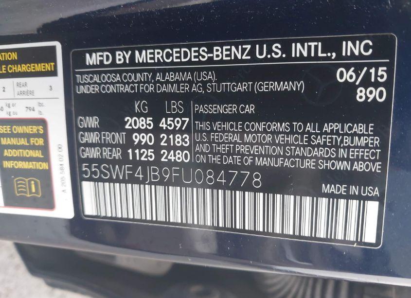 Photo 9 of 2015 Mercedes-benz C 300 LUXURY/SPORT (VIN 55SWF4JB9FU084778)