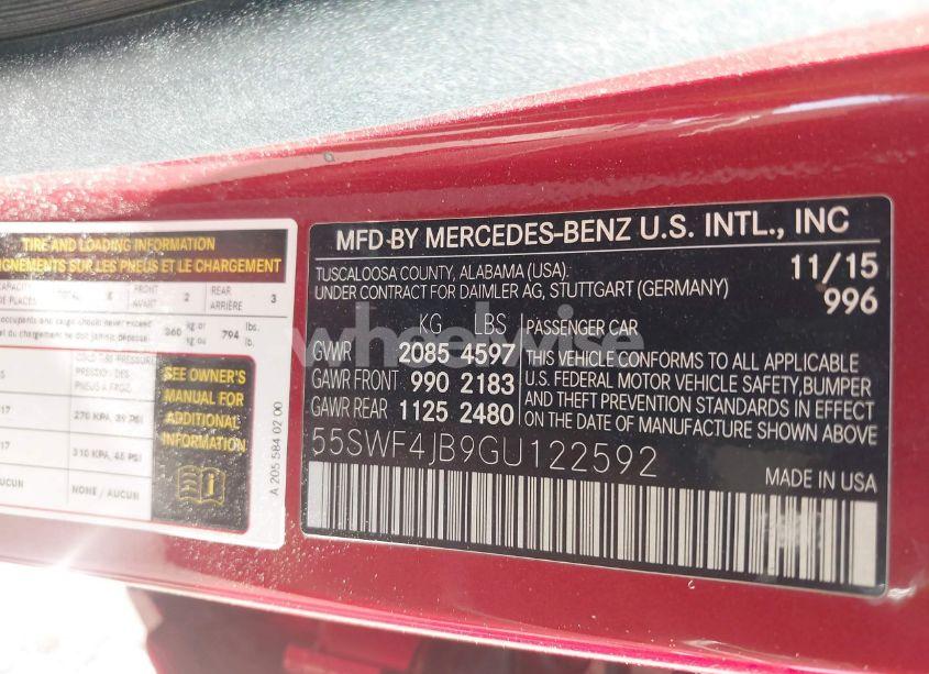 Photo 9 of 2016 Mercedes-benz C 300 LUXURY/SPORT (VIN 55SWF4JB9GU122592)