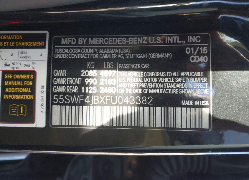 Photo 9 of 2015 Mercedes-benz C 300 LUXURY/SPORT (VIN 55SWF4JBXFU043382)