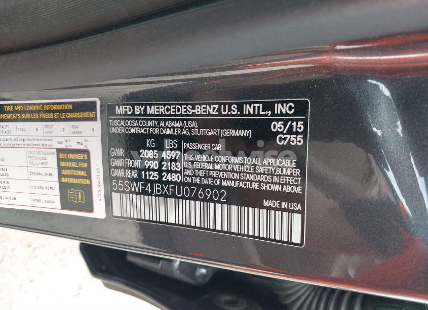 Photo 9 of 2015 Mercedes-benz C 300 LUXURY/SPORT (VIN 55SWF4JBXFU076902)