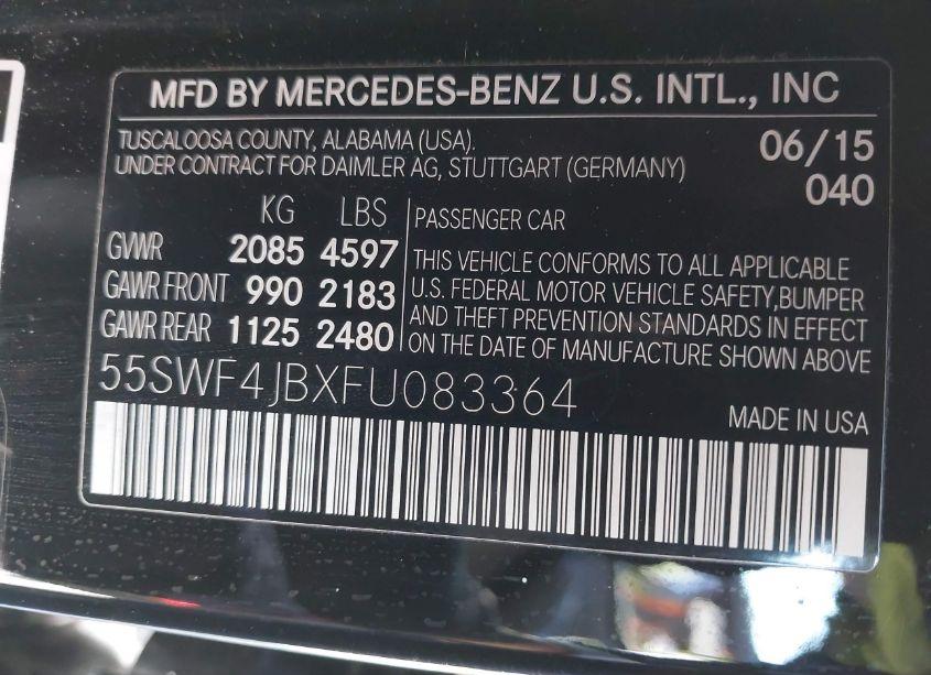 Photo 9 of 2015 Mercedes-benz C 300 LUXURY/SPORT (VIN 55SWF4JBXFU083364)