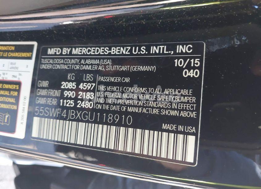 Photo 9 of 2016 Mercedes-benz C 300 (VIN 55SWF4JBXGU118910)