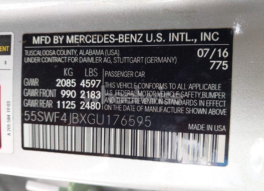 Photo 9 of 2016 Mercedes-benz C 300 LUXURY/SPORT (VIN 55SWF4JBXGU176595)