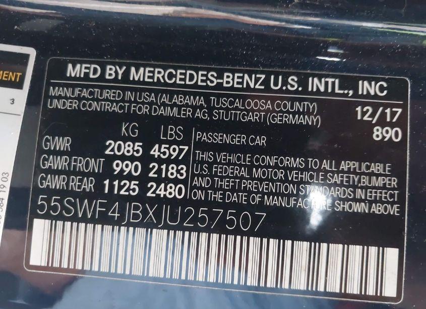 Photo 9 of 2018 Mercedes-benz C 300 (VIN 55SWF4JBXJU257507)