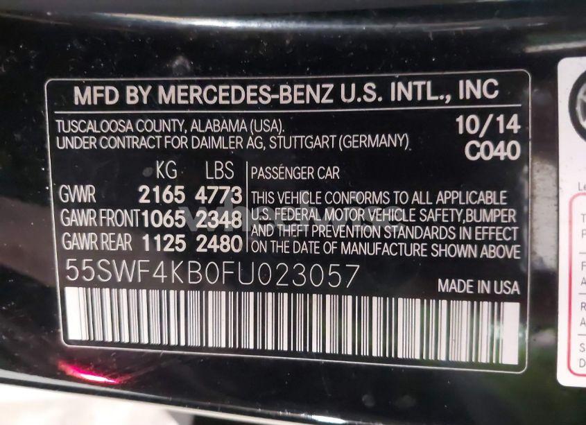 Photo 9 of 2015 Mercedes-benz C 300 4MATIC/LUXURY 4MATIC/SPORT 4MATIC (VIN 55SWF4KB0FU023057)