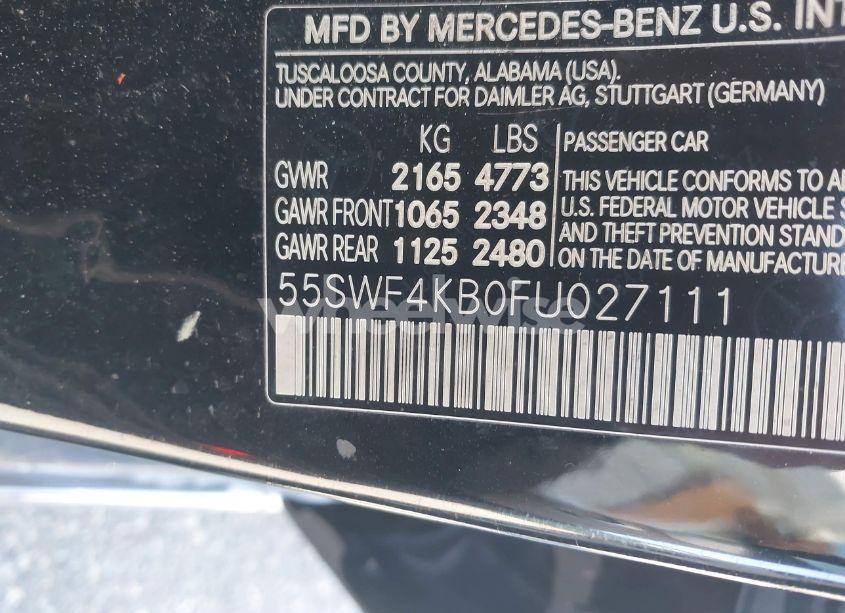 Photo 9 of 2015 Mercedes-benz C 300 (VIN 55SWF4KB0FU027111)