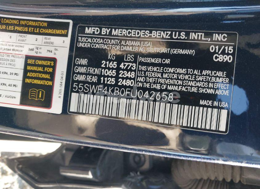 Photo 9 of 2015 Mercedes-benz C 300 4MATIC/LUXURY 4MATIC/SPORT 4MATIC (VIN 55SWF4KB0FU042658)