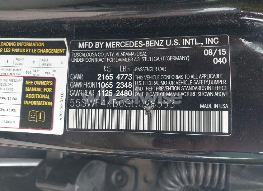 Photo 9 of 2016 Mercedes-benz C 300 4MATIC/LUXURY 4MATIC/SPORT 4MATIC (VIN 55SWF4KB0GU098553)