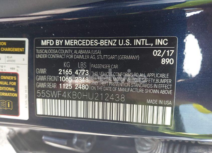 Photo 9 of 2017 Mercedes-benz C 300 4MATIC/LUXURY 4MATIC/SPORT 4MATIC (VIN 55SWF4KB0HU212438)